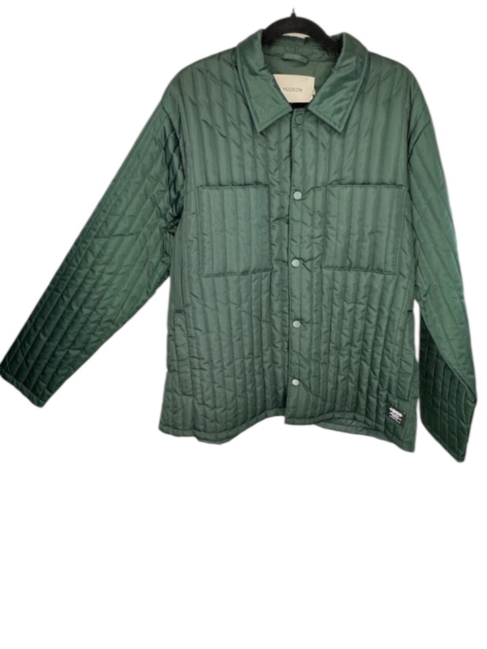 NWT Hudson Vertical Quilted Shirt Jacket in Evergreen